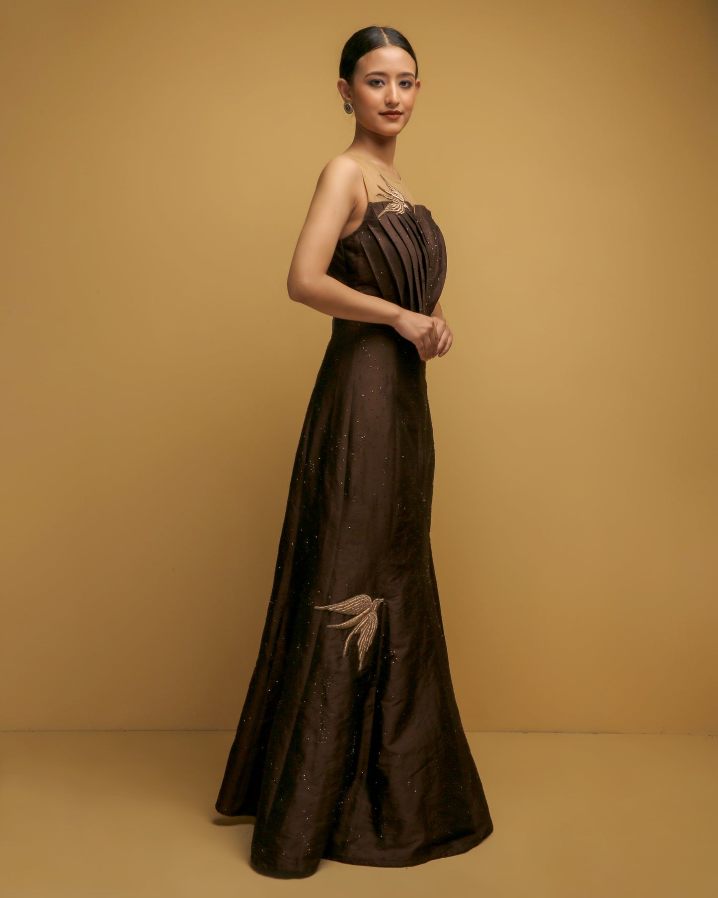 Chocolate Brown Silk Gown