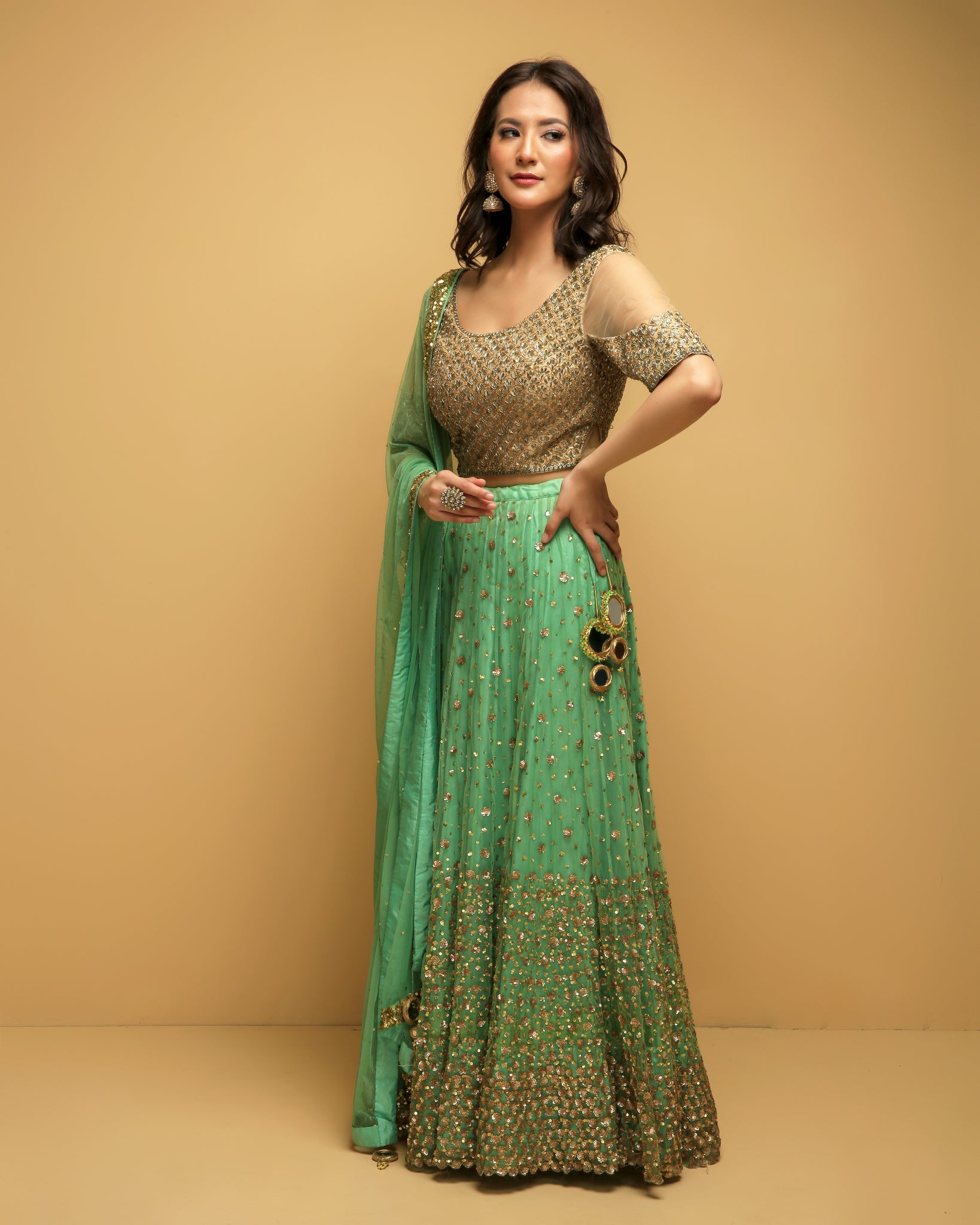 Green Bridal Lehenga for Wedding Women Lehenga Top Ready to Wear Blouse,  Indian Party Wear Readymade Lengha Choli, Bridesmaids Lehenga Choli - Etsy